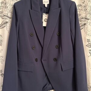 Nine West Women's Double-Breasted Blazer in Navy